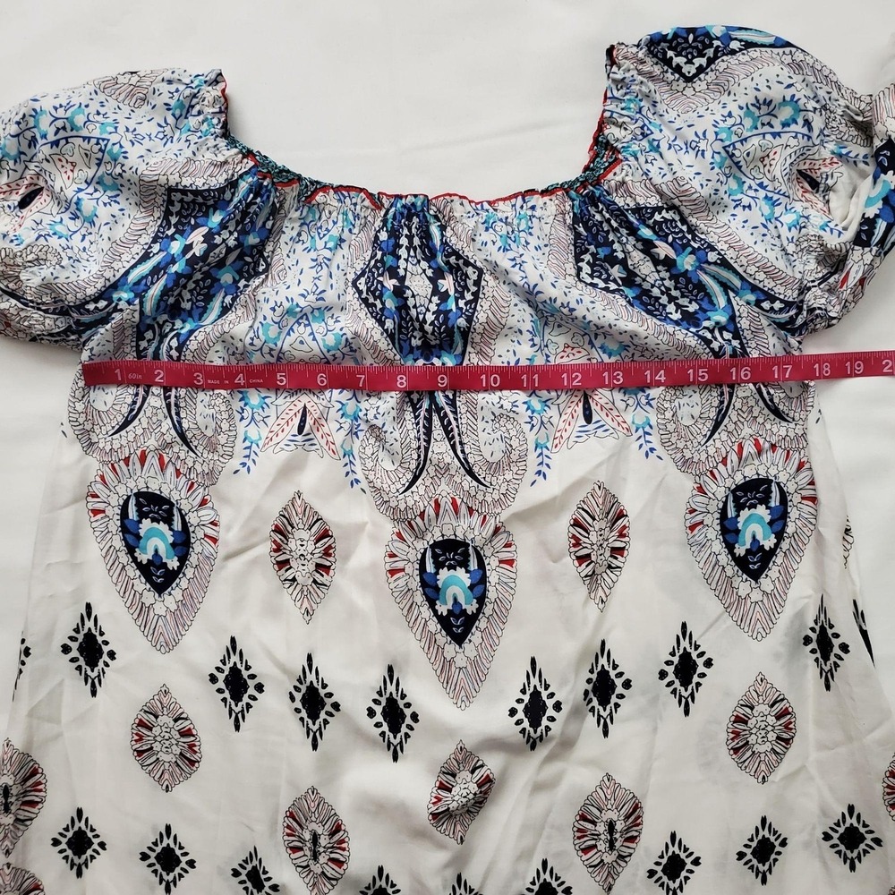 UMGEE Women's Floral Bell Sleeves Off-Shoulder Tunic Mini Dress Size Small - Picture 11 of 13